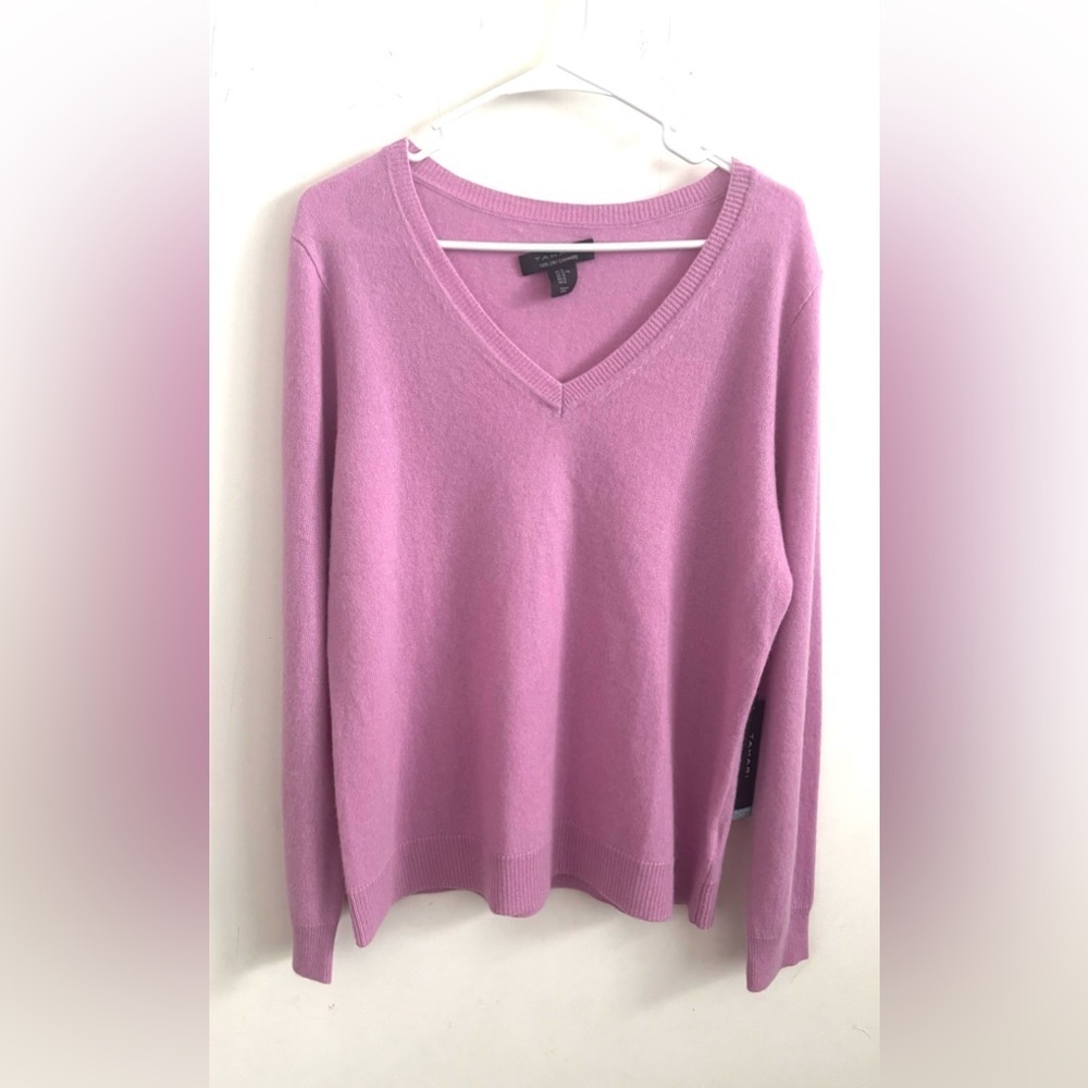 Tahari Sweater Cashmere Pullover Purple XL Luxury Capsule Old money Parisian